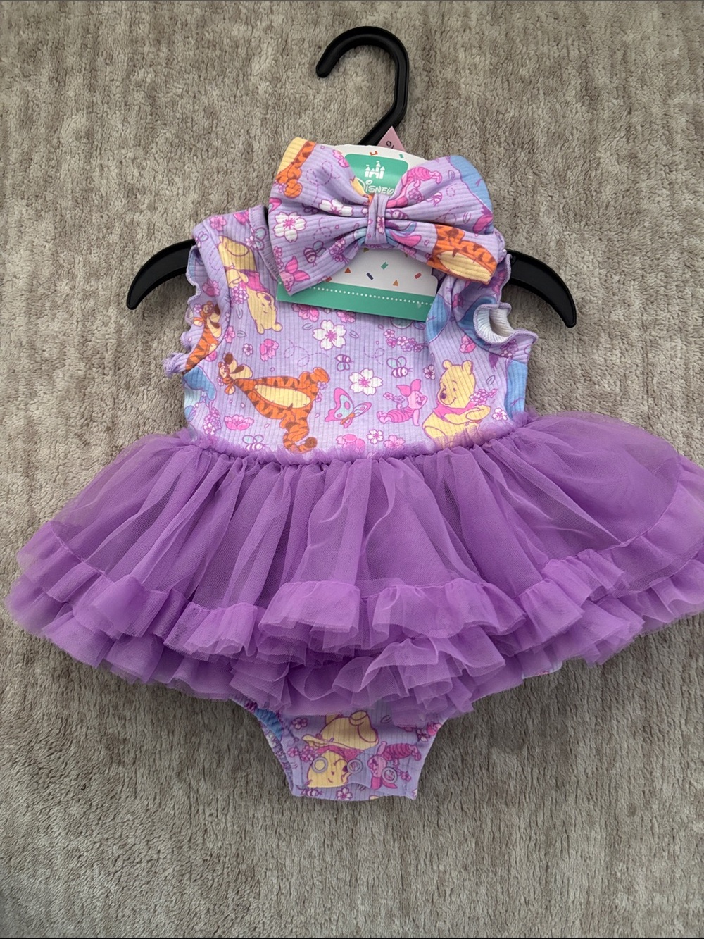 Disney Purple Tulle Tutu One-Piece with Character Print